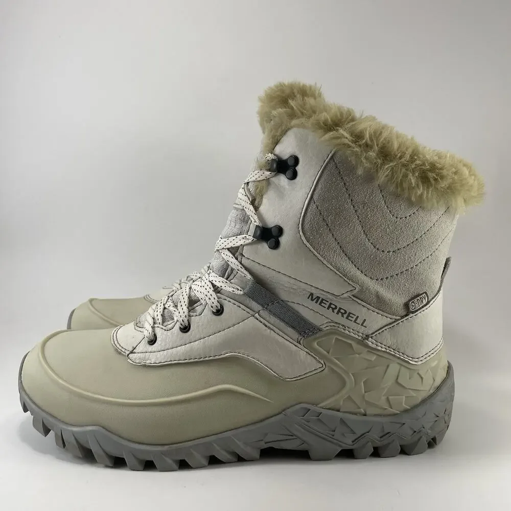 Merrell Snowbound Drift Mid Waterproof Winter Boots Ash Grey Womens Size 9